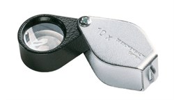 Лупа техническая складная апланатическая в металлическом корпусе Metal precision folding magnifiers, диаметр 15 мм, 12.0х - фото 6262