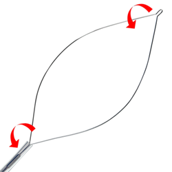 Петля полипэктомическая Wilson Instruments, вращающаяся, одноразовая, овальная, витая струна (упаковка - 10 шт.) - фото 8744