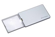 Лупа выдвижная асферическая дифракционная со светодиодной подсветкой  easyPOCKET, 50х45 мм, 3.0х (8.0 дптр), цвет серебро