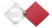 Лупа складная двояковыпуклая economy, диаметр 45 мм, 3.5х (10.0 дптр), цвет красный, форма квадратная